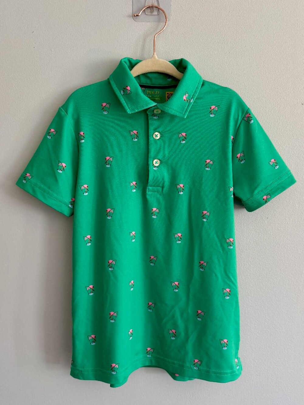 Polo Ralph Lauren Performance Flamingo Fishing Polo Shirt Size 5